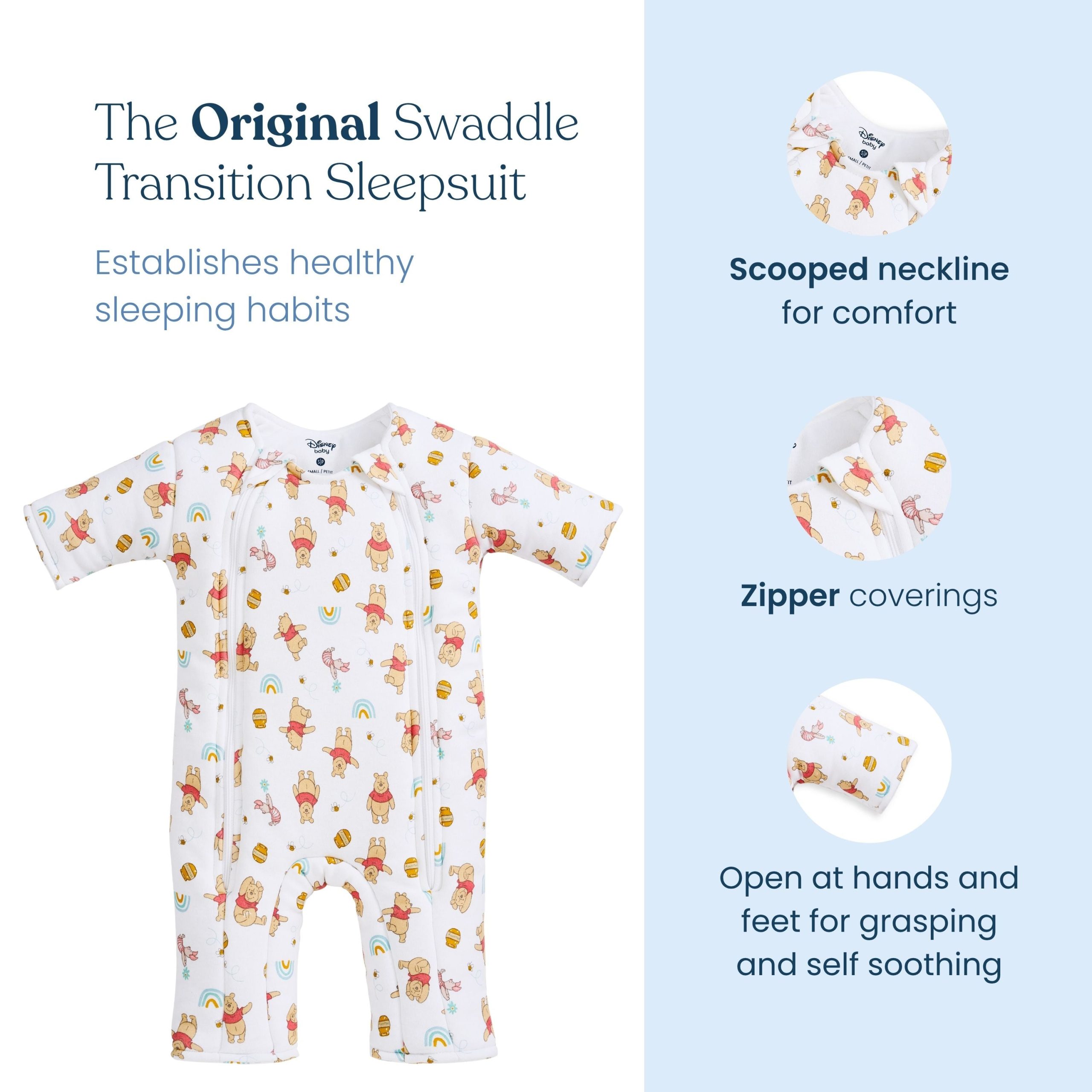 Disney® Winnie the Pooh Baby Merlin's Magic Sleepsuit® 100% Cotton - Image 4