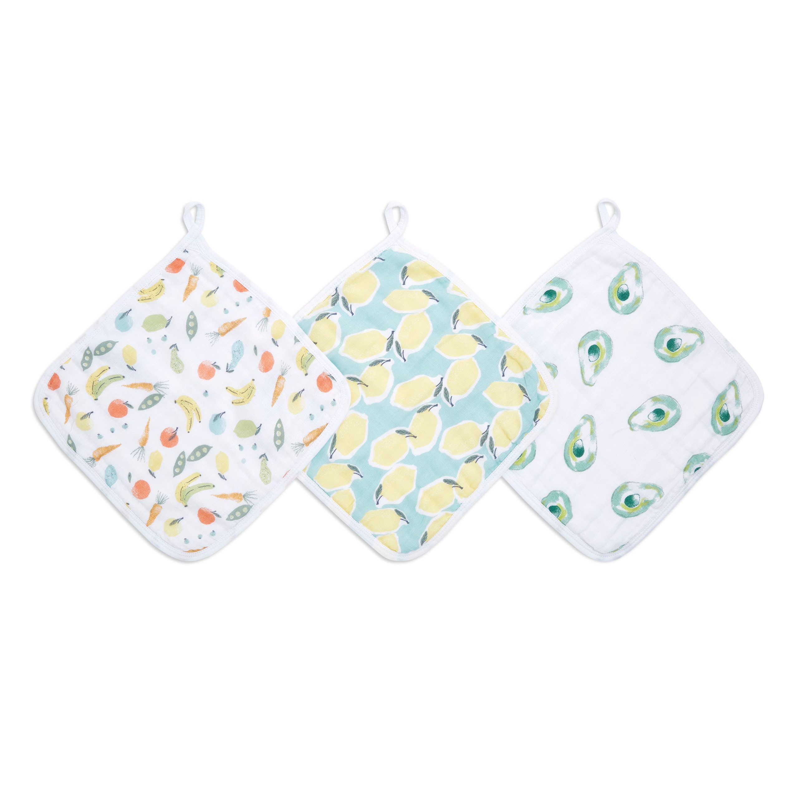 essential cotton muslin washcloths 3 pack