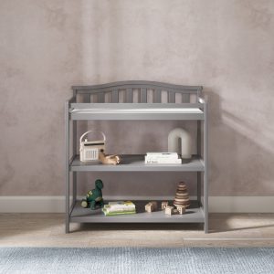 Arch Top Baby Changing Table. Cool Gray