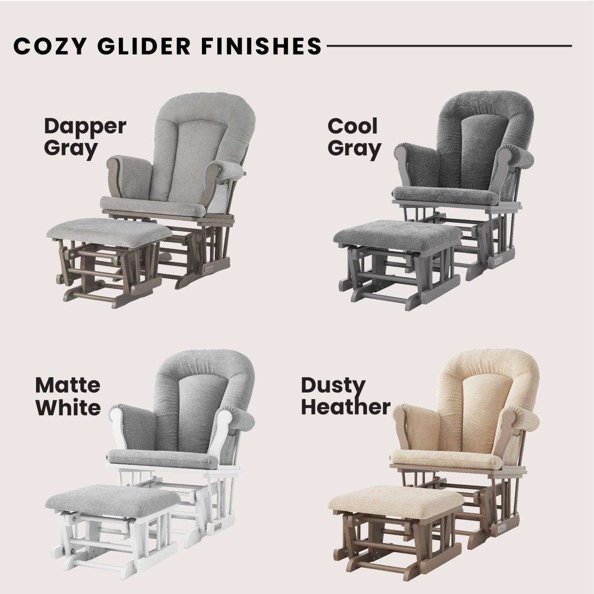 Cozy Glider and Ottoman. Dusty Heather - Image 5