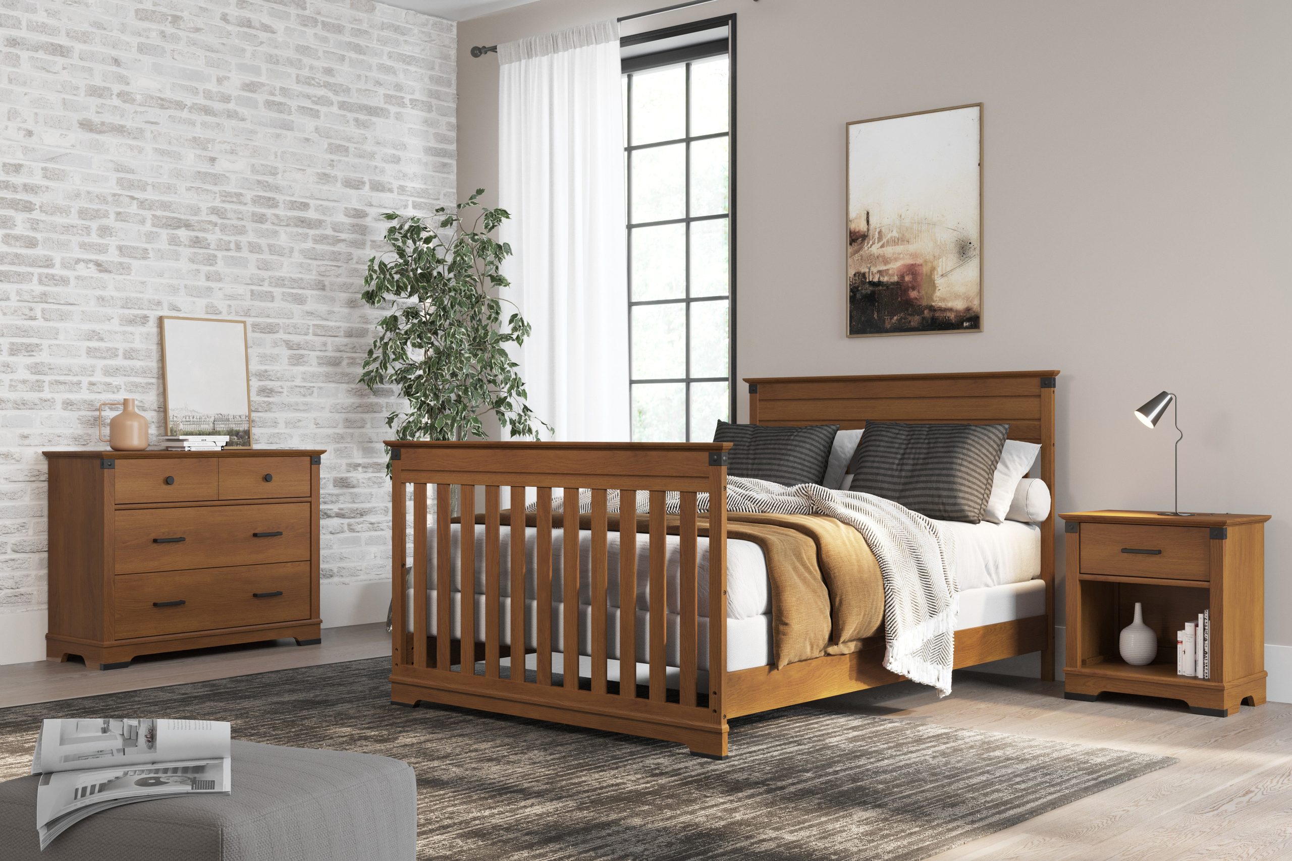 F06424 - Full-Size Bed Rails. Coach Cherry - Image 3