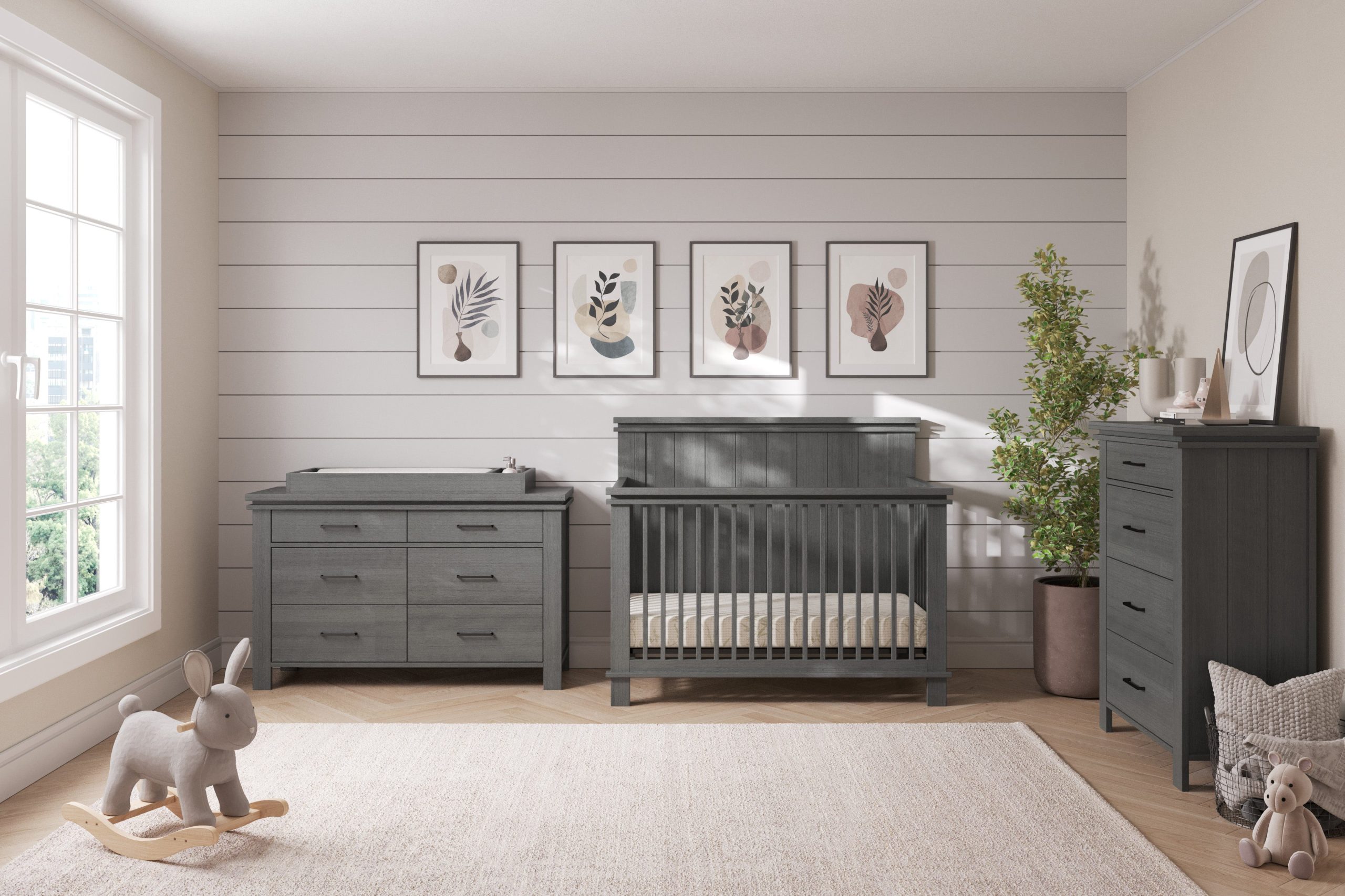 Denman 4-in-1 Convertible Crib. Midnight Gray - Image 2
