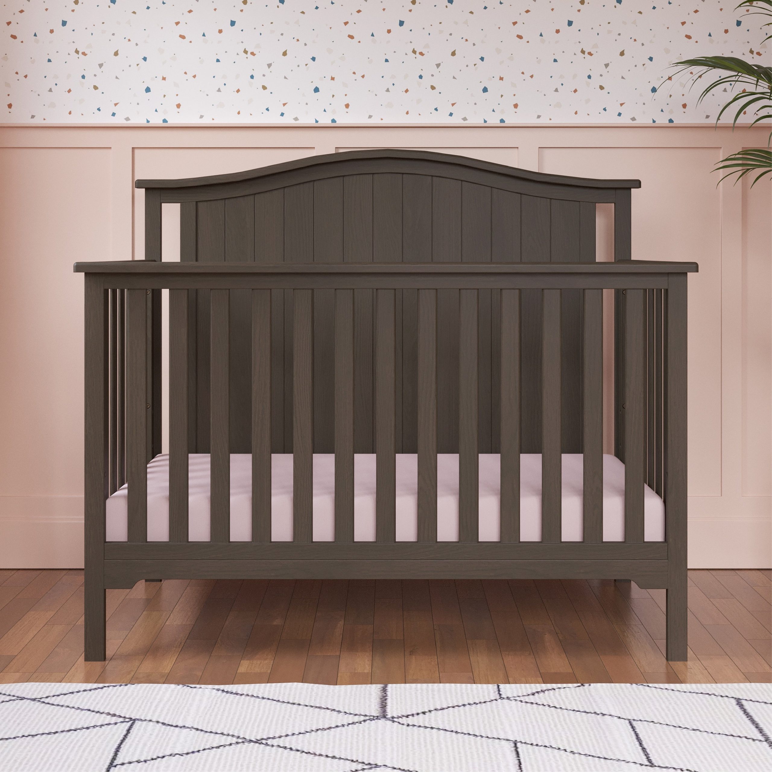 Hampton Arch Top 4-in-1 Convertible Crib. Dapper Grey - Image 9