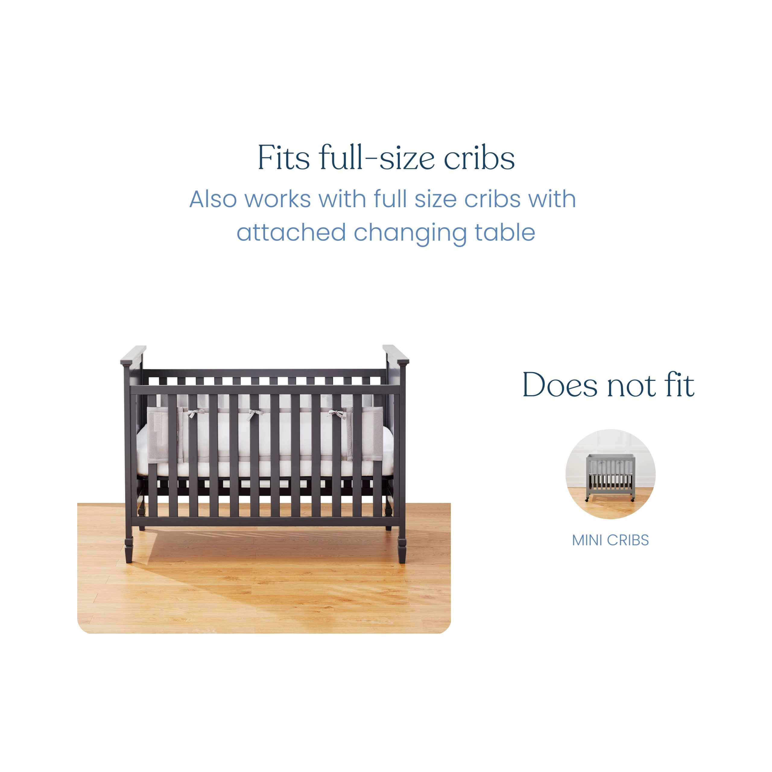 Breathable Mesh Crib Liner for Full Sized Solid End Crib - Image 5