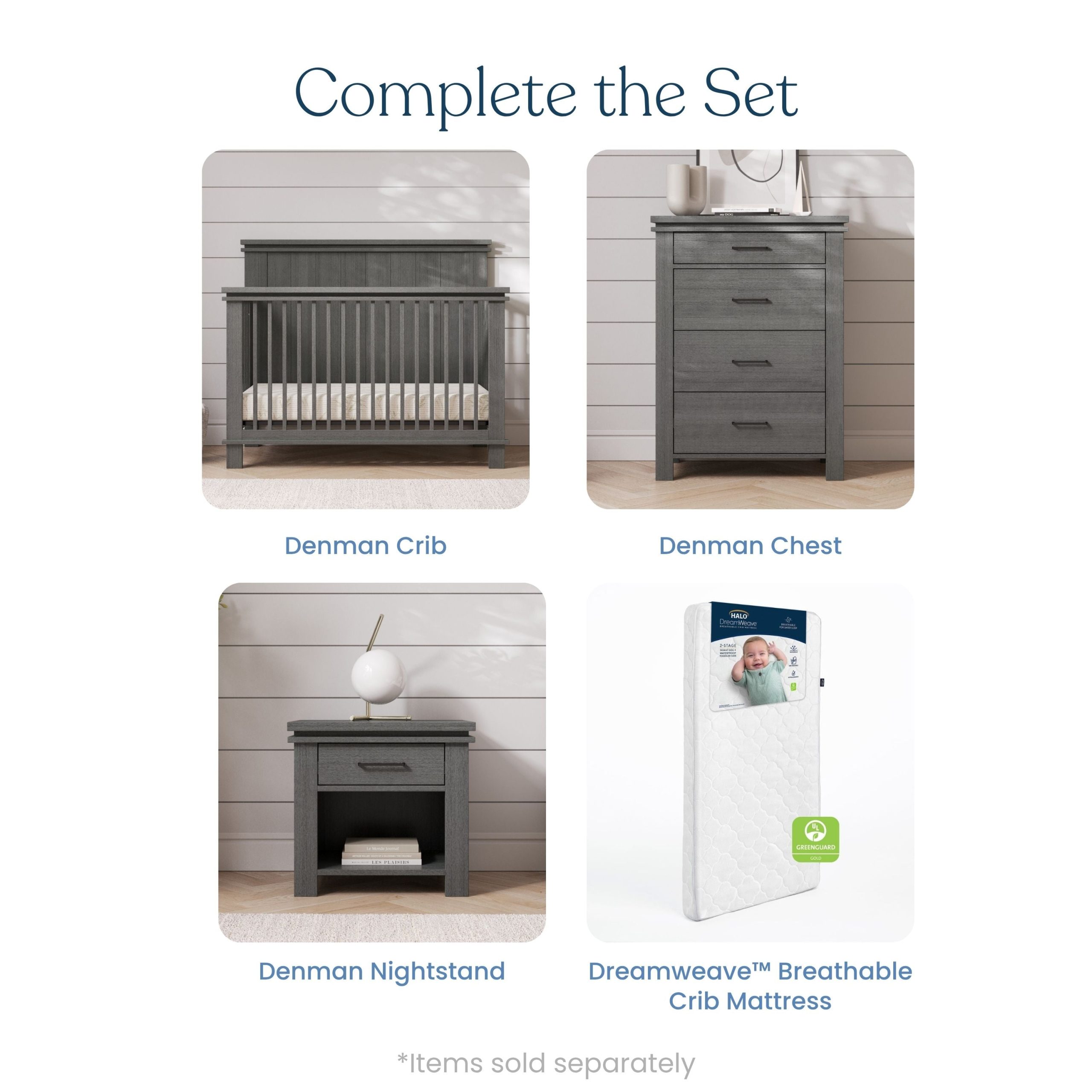 Denman 3-Piece Nursery Set with Crib. Dresser and Chest - Image 8