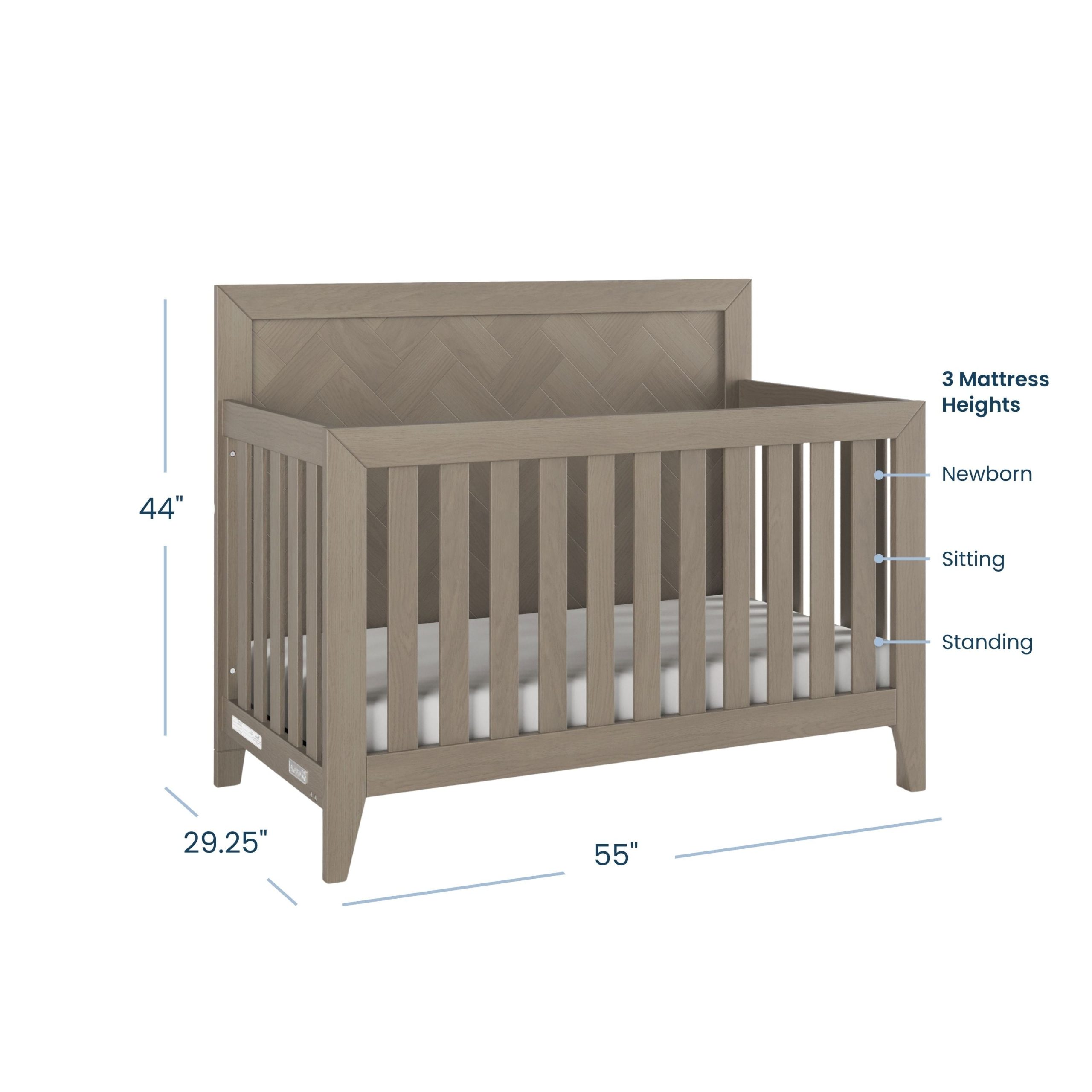 Kieran 3 Piece Nusery Set with Crib. Dresser and Chest - Image 2