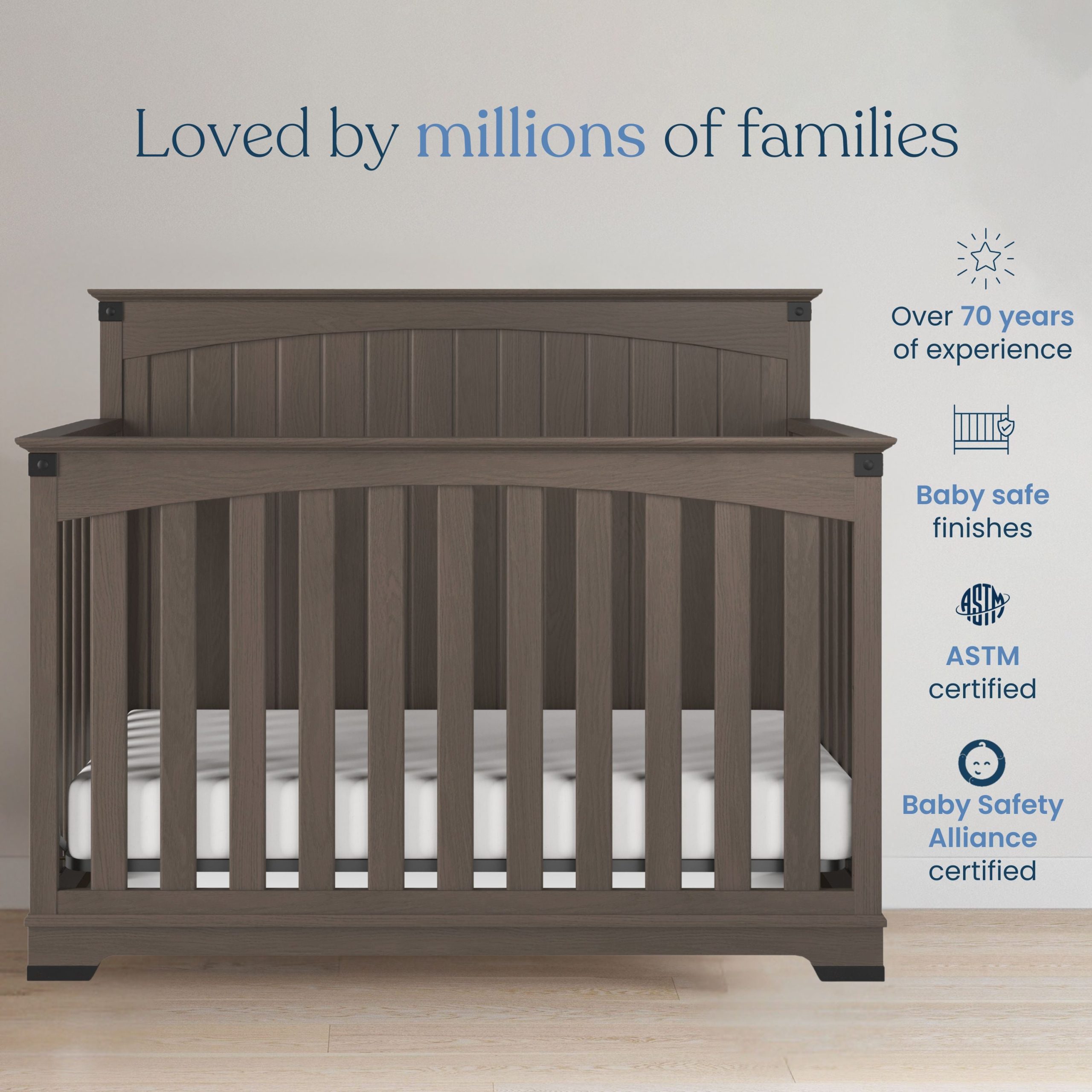 Redmond 3 Piece Nursery Set with Crib. Dresser and Chest - Image 4