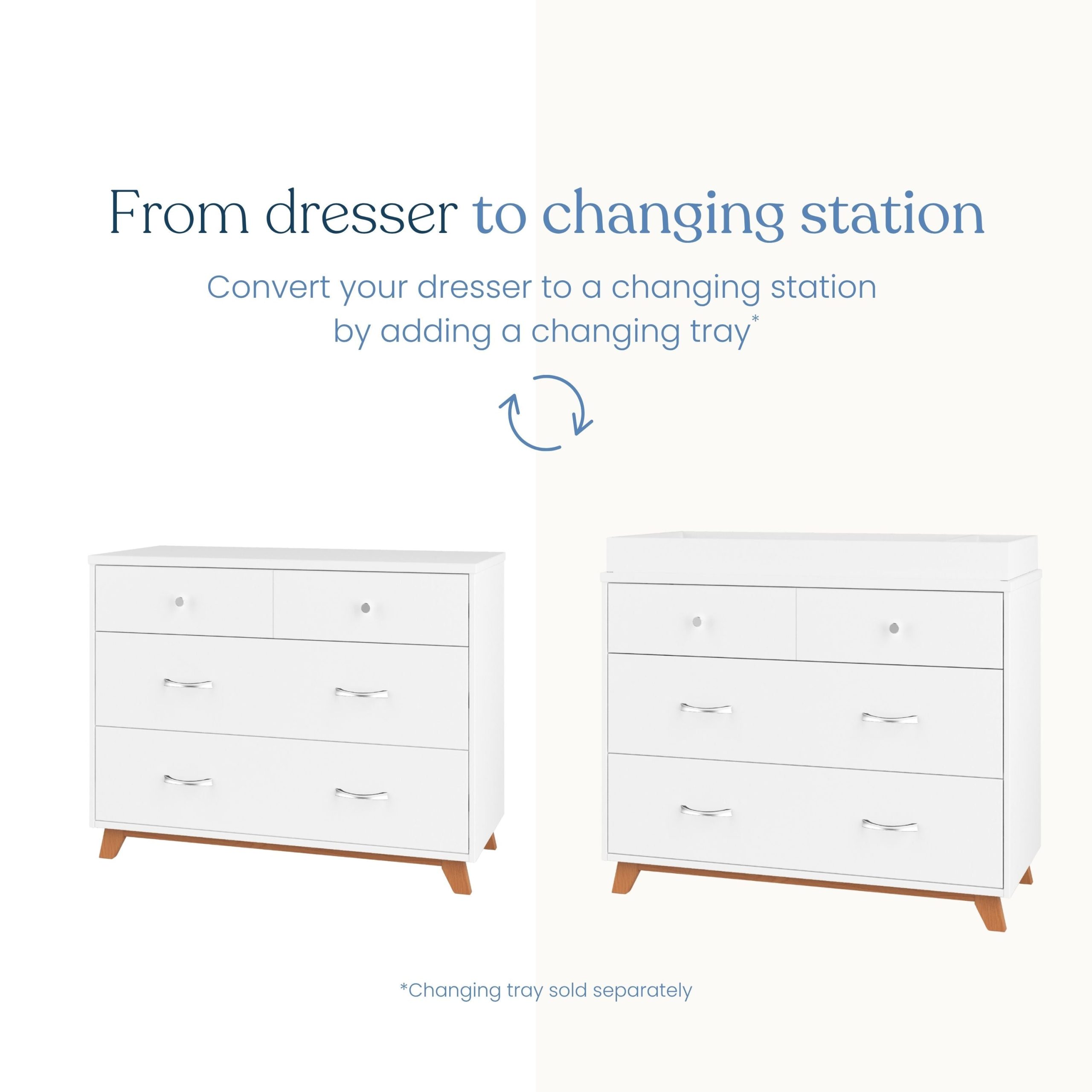 Soho 3-Drawer Dresser. White/Natural - Image 6