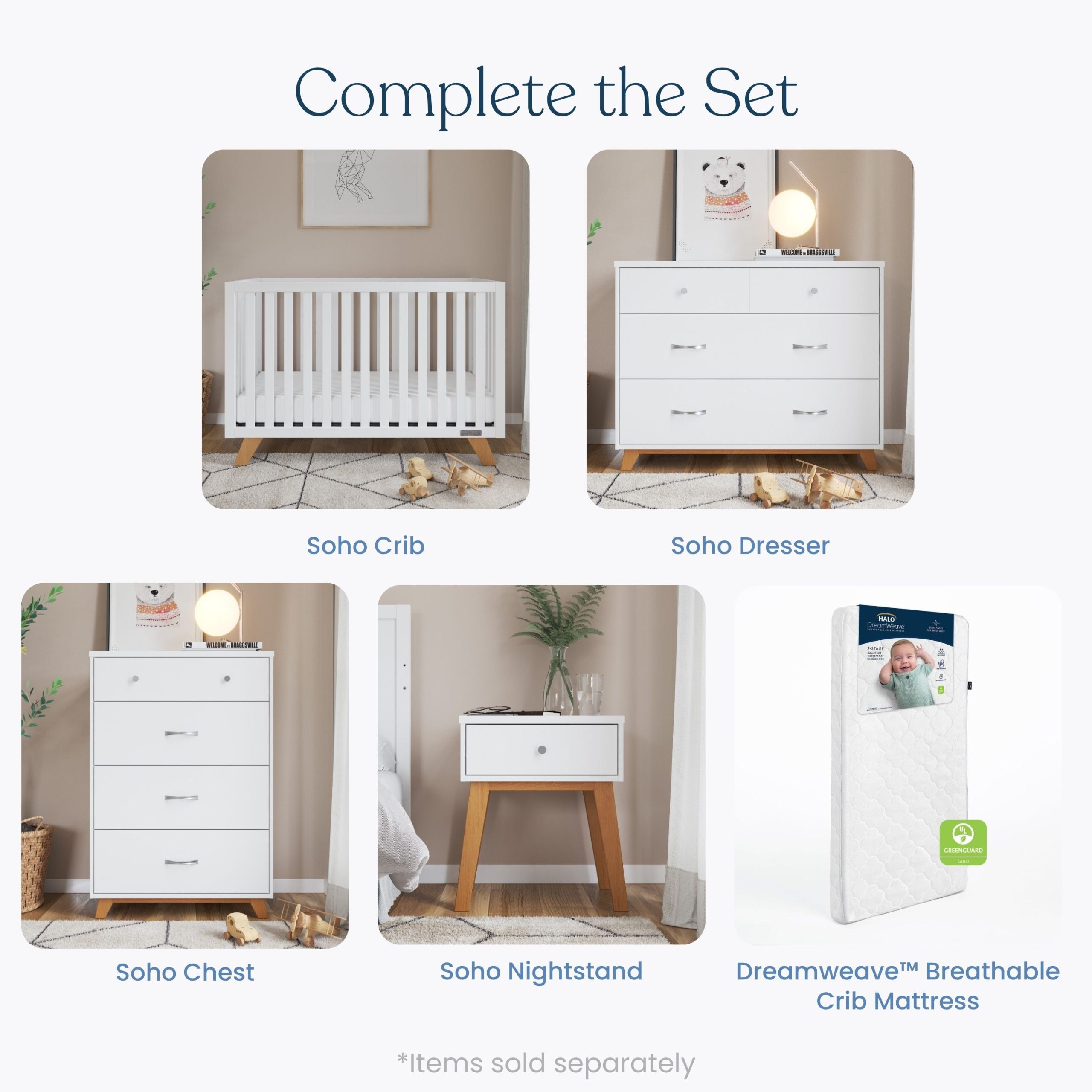 Soho 3-Drawer Dresser. White/Natural - Image 7