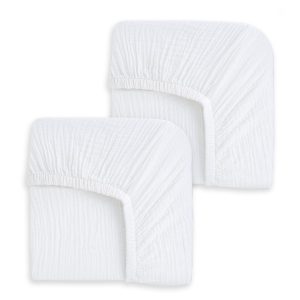Fitted Crib Sheets 100% Organic Cotton Muslin 2 Pack