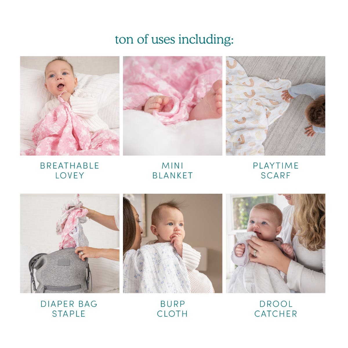essentials cotton muslin musy squares 5 pack - Image 2