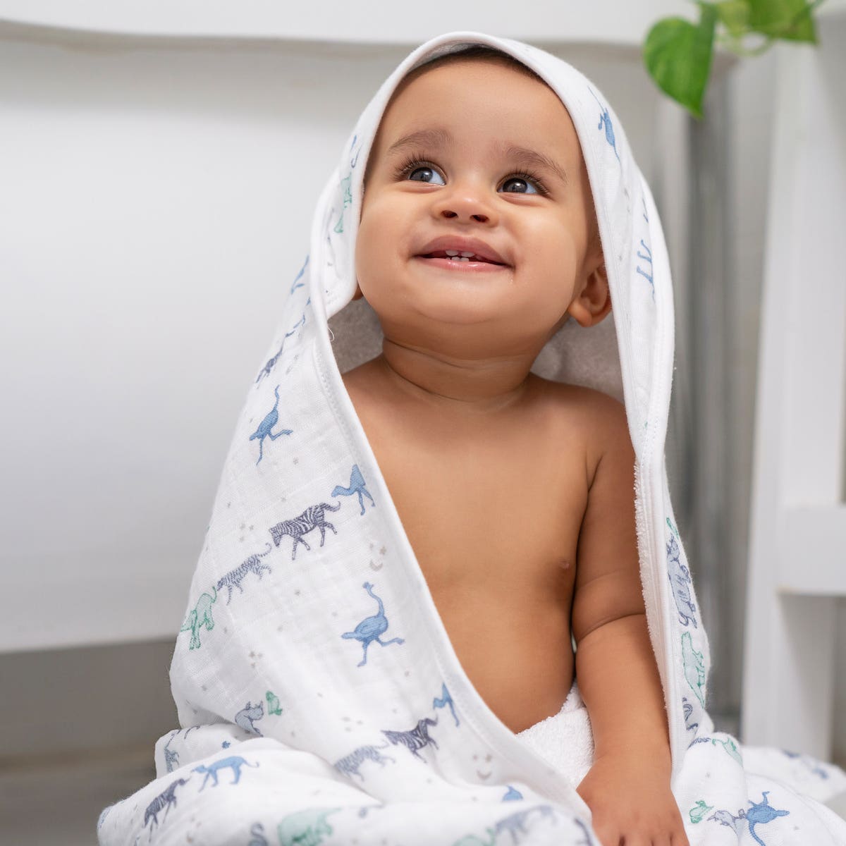 boutique 100% cotton oversized muslin backed towel + washcloth set - Image 2