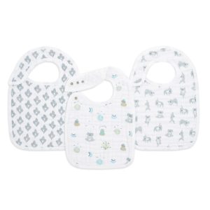 boutique 100% cotton muslin snap bibs 3 pack