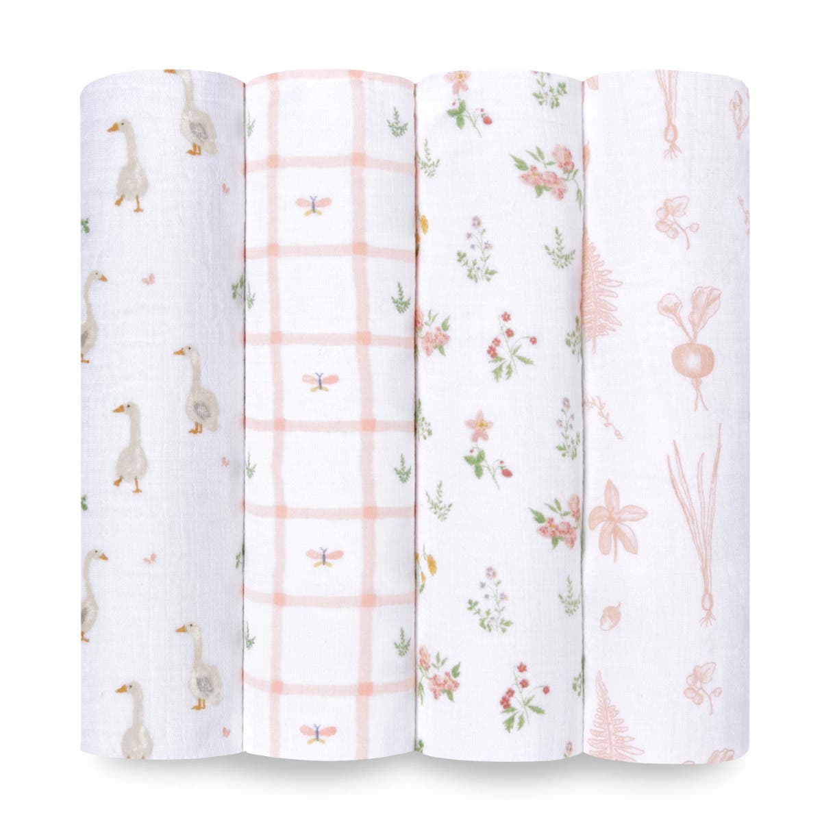 essentials cotton muslin swaddle blanket 4 pack